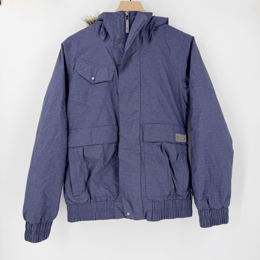 Burton Da Nang Dryride Fur Trim Hooded Winter Ski Jacket Purple Size M Snow